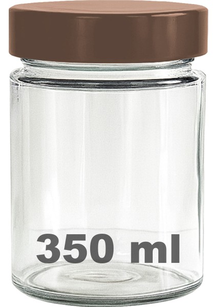 350 ml Kavanoz Bakır Derin Kapaklı 350 cc Şeffaf Reçel, Marmelat Cam Kavanoz Deep 1 Adet