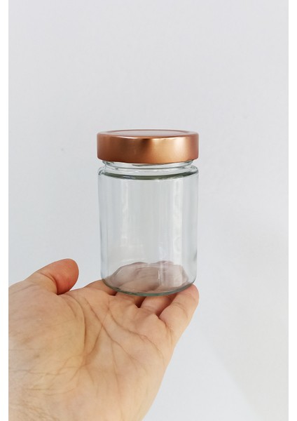 350 ml Kavanoz Bakır Derin Kapaklı 350 cc Şeffaf Reçel, Marmelat Cam Kavanoz Deep 1 Adet modelleri