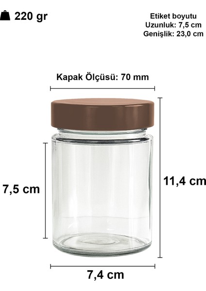 350 ml Kavanoz Bakır Derin Kapaklı 350 cc Şeffaf Reçel, Marmelat Cam Kavanoz Deep 1 Adet indirimleri