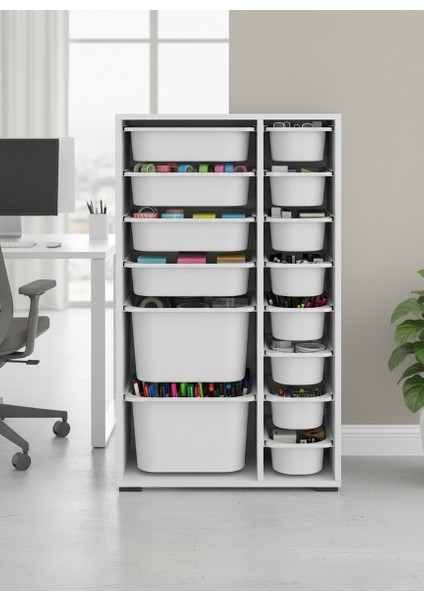 Rine 14 Sepetli Çok Amaçlı Ofis Dolabı Beyaz 2D4K8U