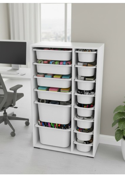 Rine 14 Sepetli Çok Amaçlı Ofis Dolabı Beyaz 2D4K8U fiyatları