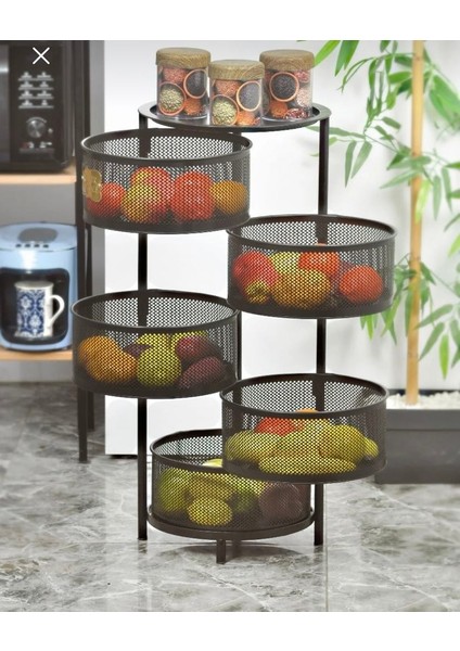 Metal 5 Katlı Açılır/kapanır Sabit Ayaklı Paslanmaz Sebzelik Siyah fiyatları