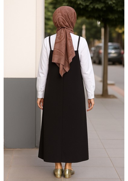 Kadın Siyah Basic Ayarlanabilir Askılı Jile Elbise fiyatları