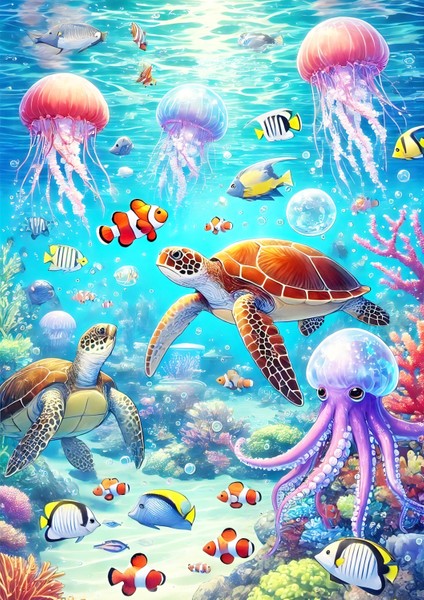 Okyanus Canlıları Ahşap Puzzle