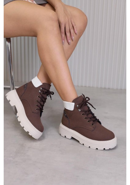 GZ504 Model 3 cm Tabanlı Yeni Sezon Kısa Bot Kahve