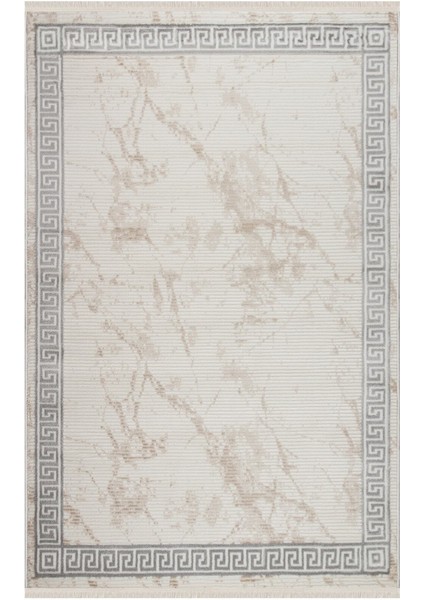 Glory Vl Saçaklı Modern Dokuma Halı Oturma Odası Salon Mutfak Halısı Krem Bej Gri T2B fiyatları