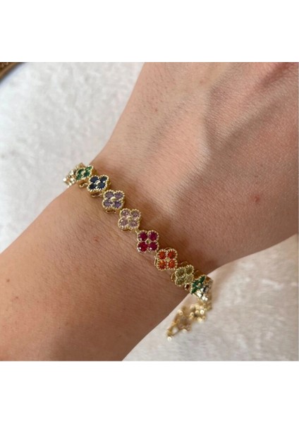 Xuping Taşlı Renkli Vn Clef Model Bileklik