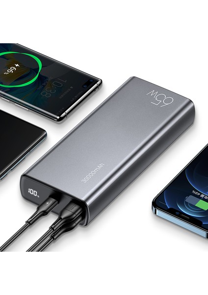 CD165 30000 Mah Powerbank | 65W Pd Hızlı Şarj | Laptop & Telefon Uyumlu | LED Dijital Ekranlı Taşınabilir Güç Kaynağı modelleri