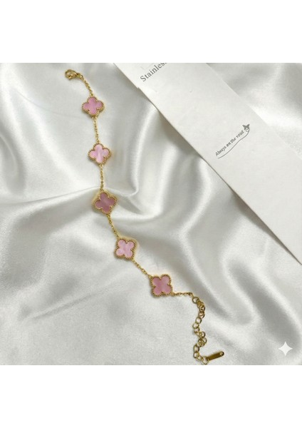 Yonca Detay Paslanmaz Çelik Zarif Bileklik modelleri