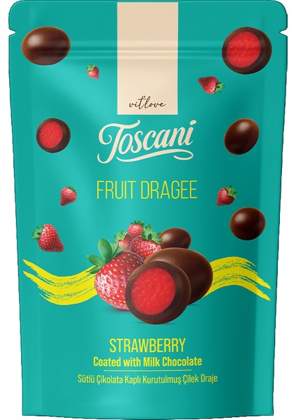 Sütlü Çikolata Kaplı Çilek Draje