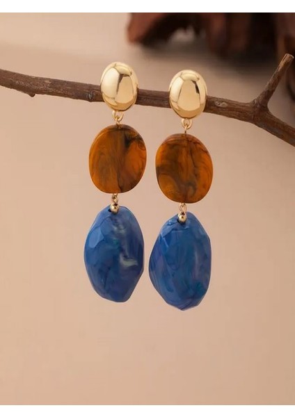 Bohem Tarzı Çok Renkli Geometrik KÜPELER-14K Altın Kaplama modelleri