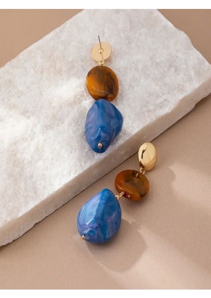 Bohem Tarzı Çok Renkli Geometrik KÜPELER-14K Altın Kaplama fırsatları