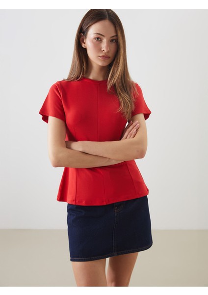 Yeni Sezon Bisiklet Yaka Kadın Tişört