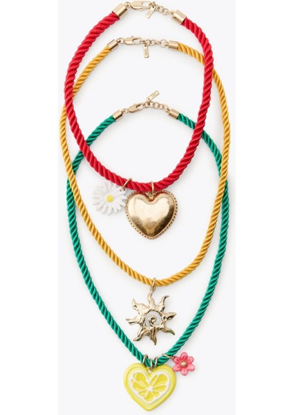 Marka Model Vıp Serisi Kalpli 3’lü Set Kolye fiyatları