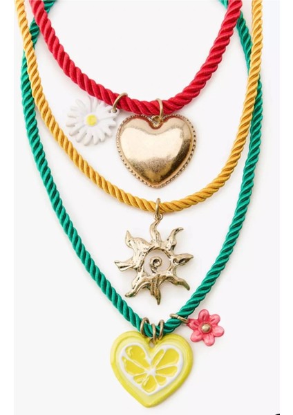 Marka Model Vıp Serisi Kalpli 3’lü Set Kolye modelleri