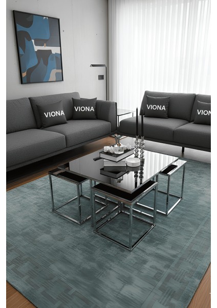 Melba 5'li Krom Kaplama Füme Aynalı Orta Sehpa & Zigon Sehpa & Yan Sehpa & Bohem Sehpa Takımı modelleri