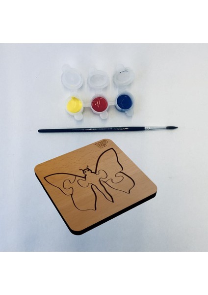 Ahşap Boyanabilir Puzzle Çocuklar Için Hayvan ve Kelebek Temalı Set fiyatları