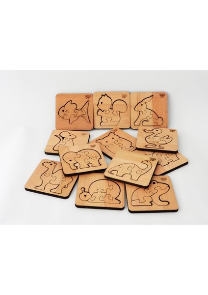 Ahşap Boyanabilir Puzzle Çocuklar Için Hayvan ve Kelebek Temalı Set modelleri
