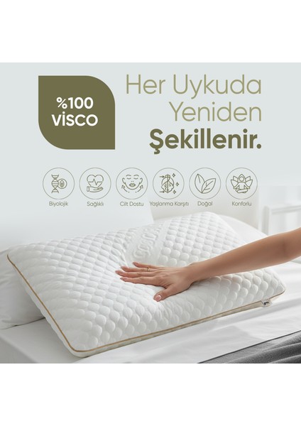 Güzellik Visko Yastığı [hava Kanallı] Kırışıklık Önleyici Ortopedik Uyku Yastığı 2 Adet modelleri