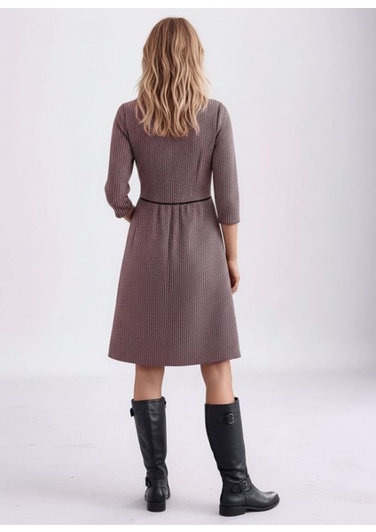 Kadın Degaje Yaka Uzun Kollu Cepli Büyük Beden Curve Şık Elbisesi modelleri