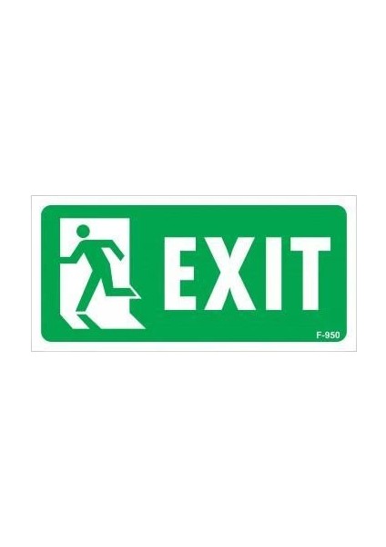 Exit Sol Uyarı Levhası 17,5X25 KOD:950