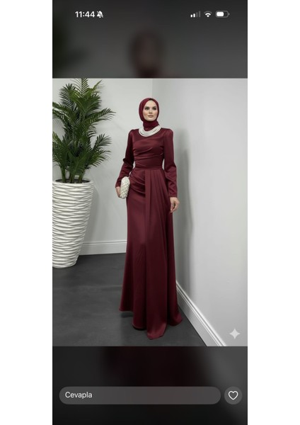 Yaksı Inci Detalı Saten Abiye fiyatları