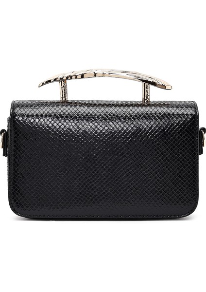 Kadın Siyah Uzun Askılı Desenli Mini Kol Çantası 25ABD250840 modelleri