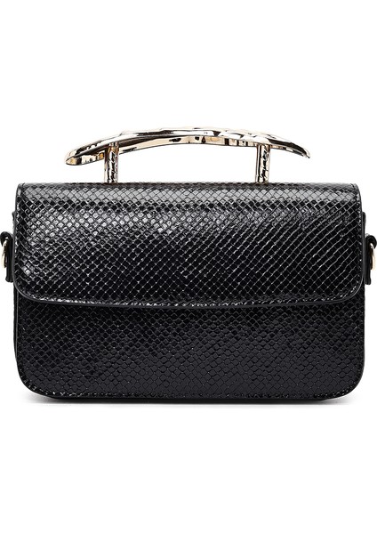 Kadın Siyah Uzun Askılı Desenli Mini Kol Çantası 25ABD250840 fırsatları