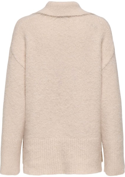 V Yaka Rahat Düz Krem Kadın Kazak Onlmaggıe Lıfe Ls Polo cc Knt fiyatları