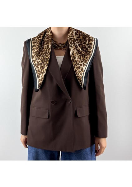 Leopar Desen Saten Fular fiyatları