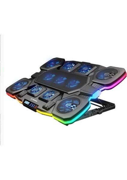 S50 Rgb Işıklı 11 Fanlı LCD Göstergeli 1 Type C 1 USB Girişli Notebook Soğutucu modelleri