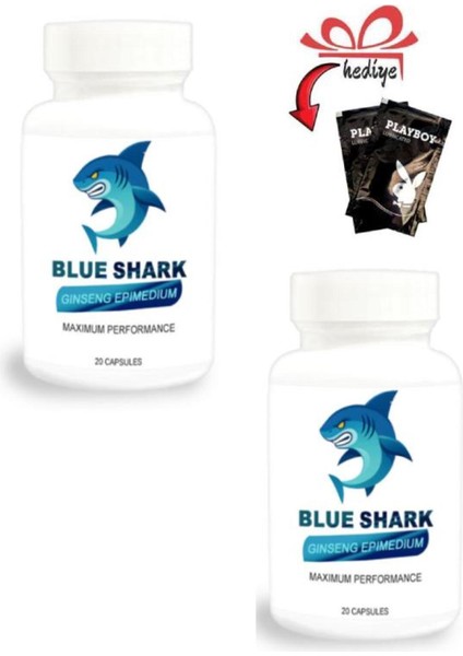 Blue Shark Ginsengli Epimedyumlu Erkekler Için Destekleyici 20'li x 2 Adet + Kayganlaştırıcıyla