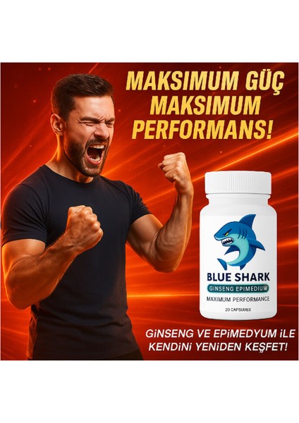 Blue Shark Ginsengli Epimedyumlu Erkekler Için Destekleyici 20'li x 2 Adet + Kayganlaştırıcıyla fırsatları
