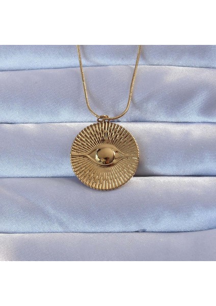 316L Altın Renk Işlemeli Göz Kolye fiyatları