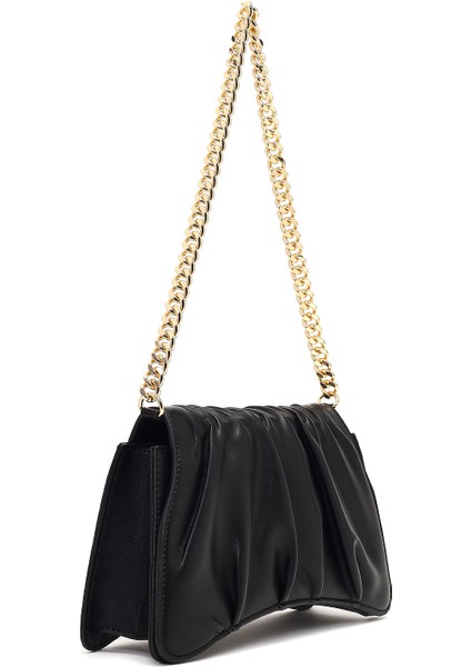 Kadın Siyah Zincir Askılı Klasik Omuz Çantası 25ABD270018