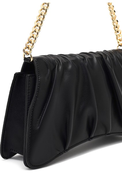 Kadın Siyah Zincir Askılı Klasik Omuz Çantası 25ABD270018