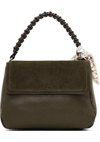 Kadın Haki Uzun Askılı Süet Deri Omuz Çantası 25WBD253314 modelleri