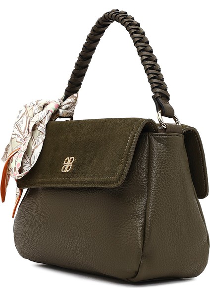 Kadın Haki Uzun Askılı Süet Deri Omuz Çantası 25WBD253314 indirimleri
