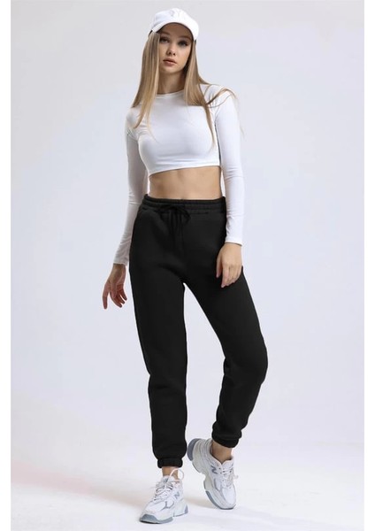 3 Iplik Şardonlu Paça Lastikli Eşofman Siyah fırsatları