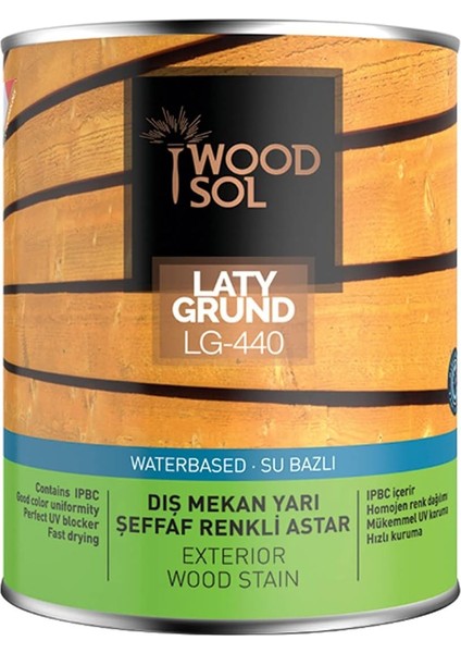 Latygrund Dış Mekan Yarı Şeffaf Renkli Ahşap Astarı 0.75 Lt 1570 Grey