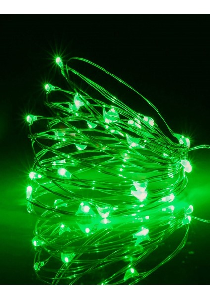 Ev Balkon ve Parti Için 3 Metre Pilli Yeşil Renk Peri LED Yılbaşı Süsü Işık