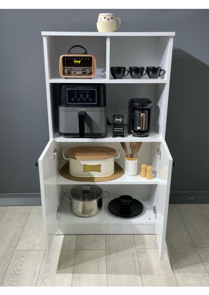 Parla Kahve Köşesi Çok Amaçlı Dolap Kiler Dolabı Mutfak Bangosu Erzak Dolabı Bölmeli 72 cm modelleri