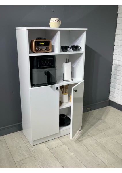 Parla Kahve Köşesi Çok Amaçlı Dolap Kiler Dolabı Mutfak Bangosu Erzak Dolabı Bölmeli 72 cm fırsatları