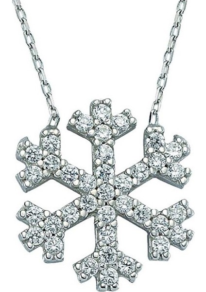 925 Ayar Gümüş Kar Tanesi Kolye