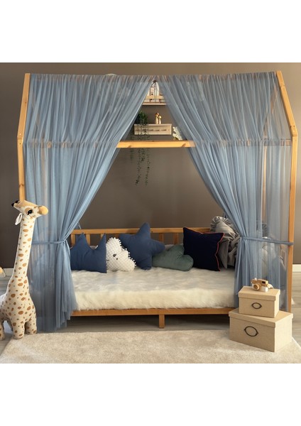 Indigo Çift Perdeli Montessori Yatak Cibinliği modelleri