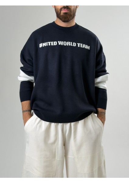 Oversize New York Erkek Lacivert Triko COC2597 fiyatları