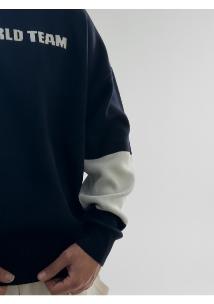 Oversize New York Erkek Lacivert Triko COC2597 indirimleri