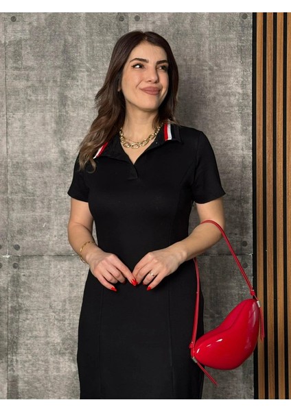 Kadın Yaka Ribanalı Çift Yırtmaçlı Elbise fırsatları