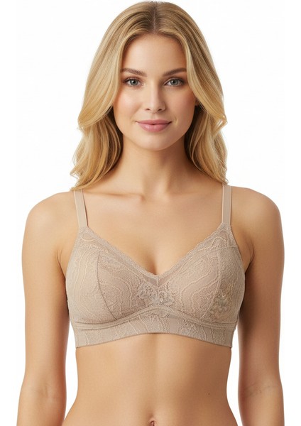 Kadın Tül Dantelli Balensiz Spor Sütyen BB2099