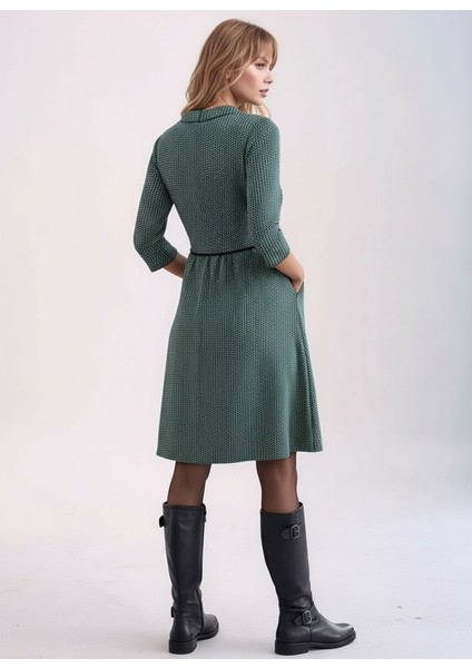 Kadın Degaje Yaka Uzun Kollu Cepli Büyük Beden Curve Şık Elbisesi fiyatları